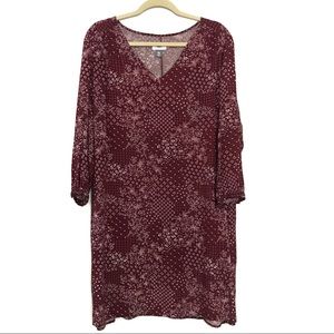 Old Navy | Floral Maroon Swing Dress